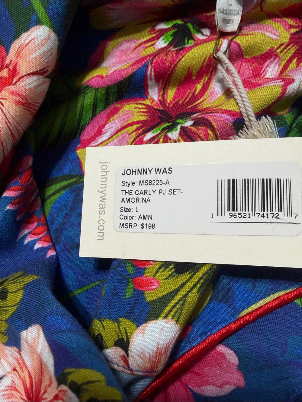 NWT Vibrant Floral Blue print Pajama Set(leaves & flowers) - Picture 4 of 5